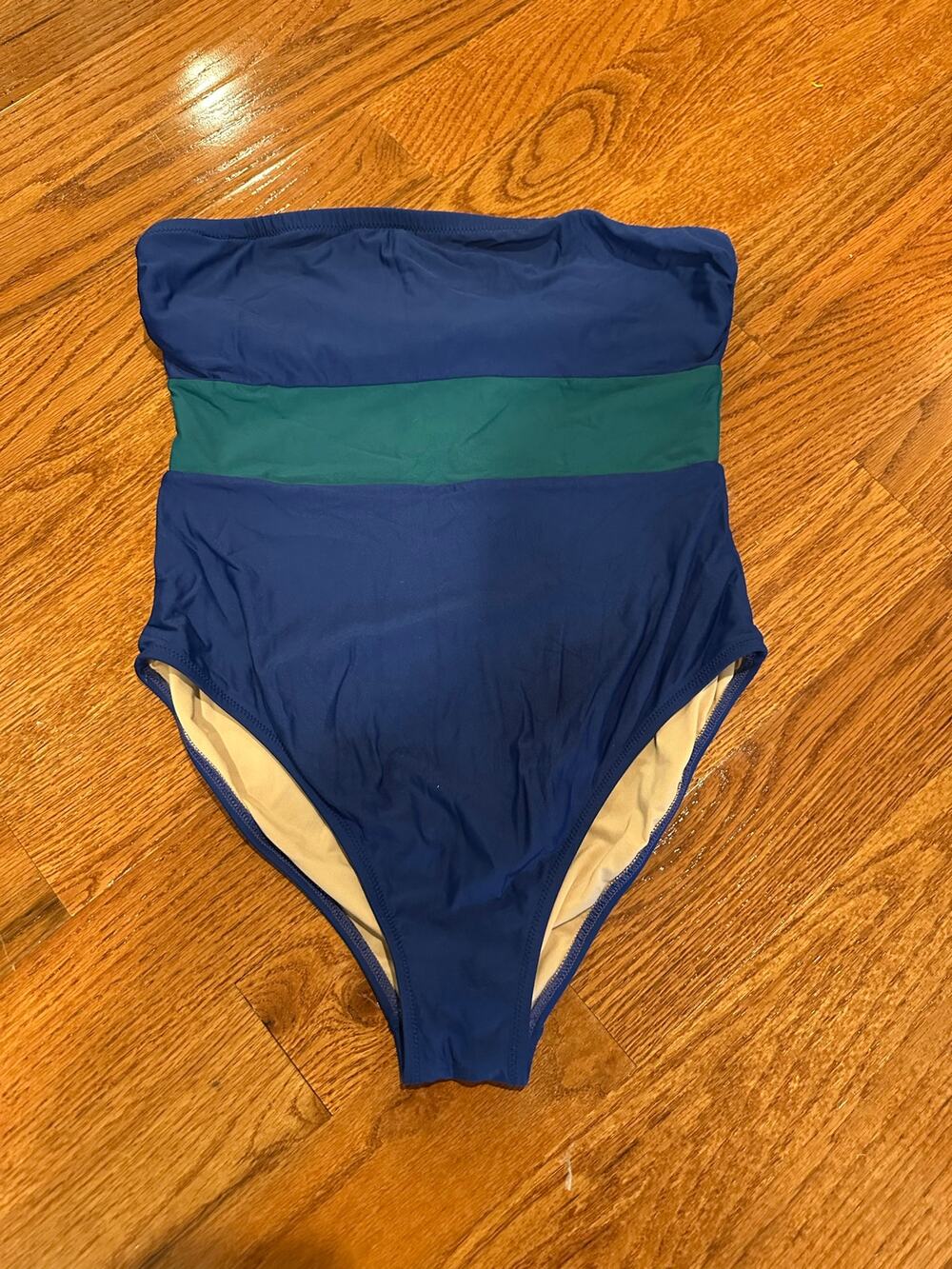 J.Crew Blue and Green One piece swimsuit - no straps no padding size 8